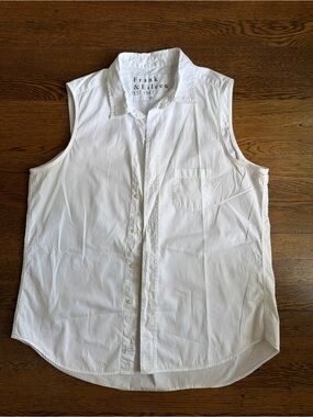 Frank & Eileen Fiona Sleeveless Shirt White Medium